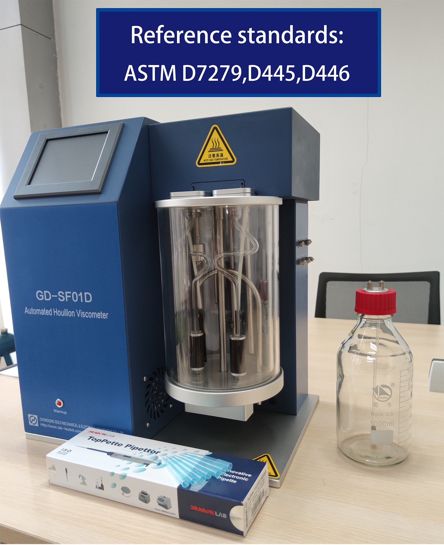  Kinematisk viskositet hos oljeprodukter ASTM D7279 D445 D446 Automatiserad Houillon Viscometer